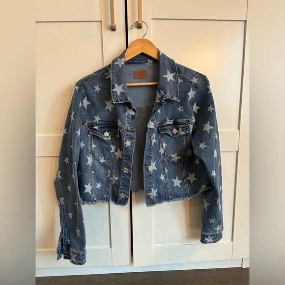 Judy Blue Jackets & Blazers - Judy Blue Star Print Jean Jacket Size Large Fourth of July USA Size Large